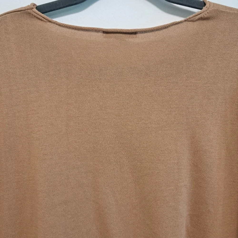 It Is Well LA Boxy Sweater Tan Lightweight Oversized Rolled Neck Size M - Picture 7 of 11